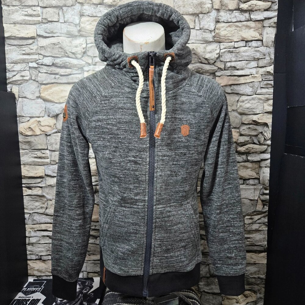 Naketano women large full-zip fleece zip up hoodie